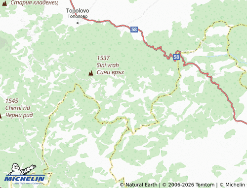 MICHELIN Tri mogili map - ViaMichelin