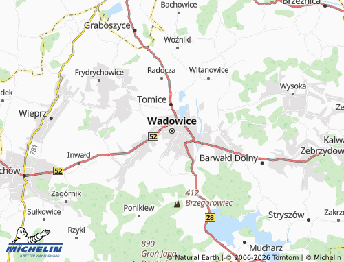 MICHELIN Wadowice map - ViaMichelin