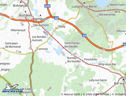 Mappa MICHELIN Saint-Parres-lès-Vaudes - ViaMichelin