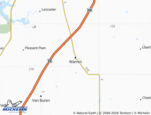 Mapa MICHELIN Warren - ViaMichelin