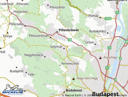 Mapa MICHELIN Solymár - ViaMichelin