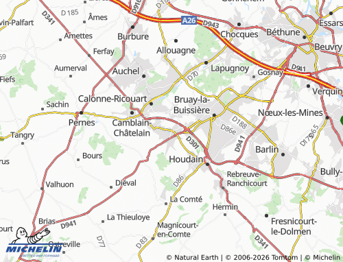 Carte MICHELIN Divion - ViaMichelin