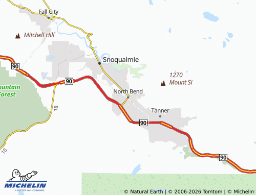 Mapa MICHELIN North Bend - ViaMichelin