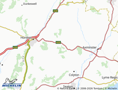 Carte MICHELIN Widworthy - ViaMichelin