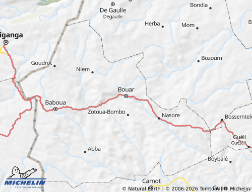 MICHELIN Nana-Mambéré map - ViaMichelin