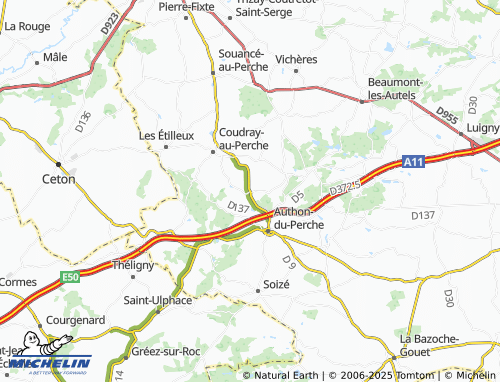 MICHELIN-Landkarte Saint-Lubin-des-Cinq-Fonds - ViaMichelin