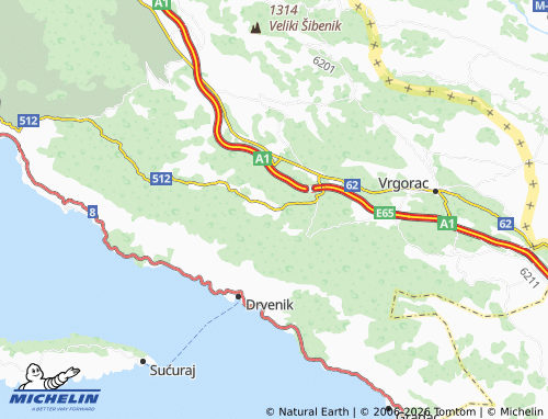 Mapa MICHELIN Kljenak - ViaMichelin
