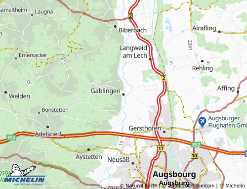 MICHELIN Gablingen map - ViaMichelin