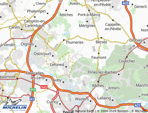 Mappa MICHELIN Moncheaux - ViaMichelin