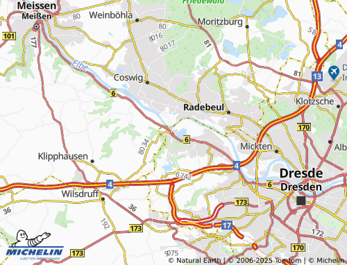 Carte MICHELIN Niederwartha - ViaMichelin