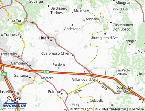 Mapa MICHELIN Riva presso Chieri - ViaMichelin