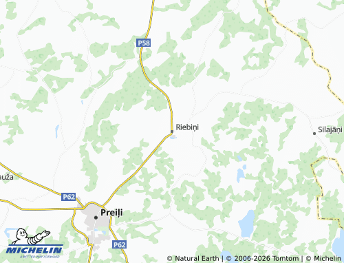 Mapa MICHELIN Riebiņi - ViaMichelin