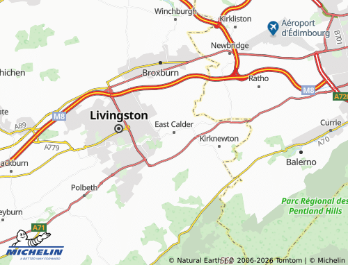 Carte MICHELIN East Calder - ViaMichelin