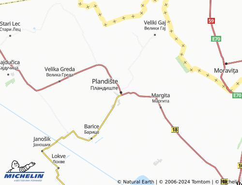 MICHELIN-Landkarte Plandište - ViaMichelin