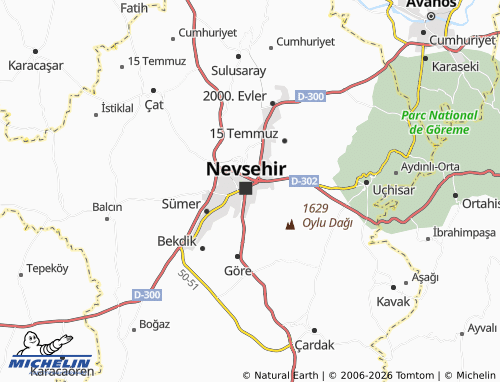 MICHELIN 350 Evler map - ViaMichelin