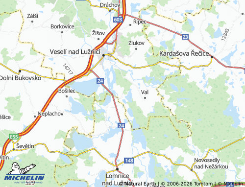 Kaart MICHELIN Vlkov - ViaMichelin