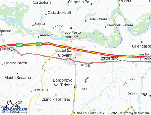 MICHELIN Castel San Giovanni map - ViaMichelin