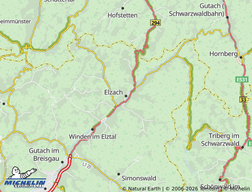 Carte MICHELIN Elzach - ViaMichelin