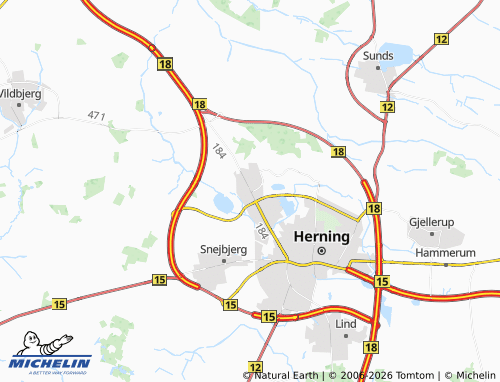 MICHELIN Tjørring map - ViaMichelin
