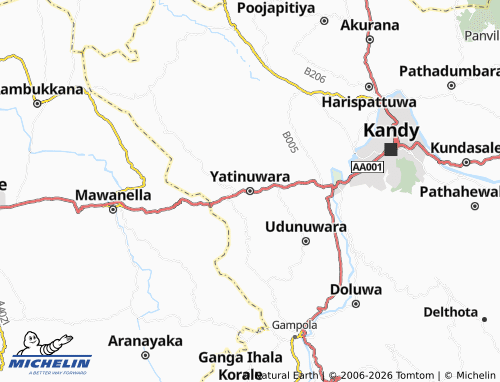 Mapa MICHELIN Yatinuwara - ViaMichelin