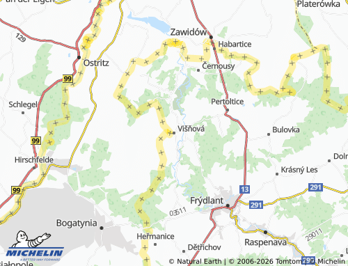 Mappa MICHELIN Višňová - ViaMichelin