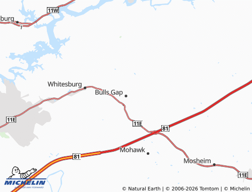 Mapa MICHELIN Bulls Gap - ViaMichelin