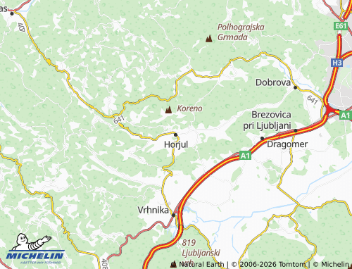 Mappa MICHELIN Horjul - ViaMichelin