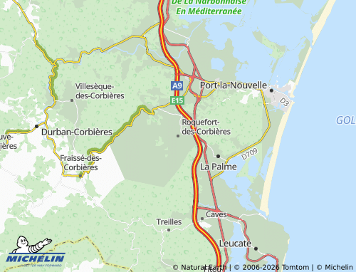 MICHELIN Roquefort-des-Corbières map - ViaMichelin
