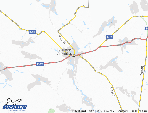 MICHELIN Lypovets map - ViaMichelin