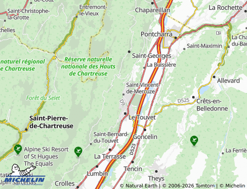 MICHELIN Saint-Vincent-de-Mercuze map - ViaMichelin