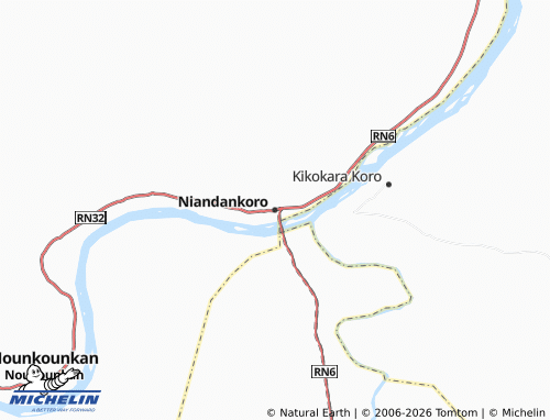 Mappa MICHELIN Niandankoro - ViaMichelin