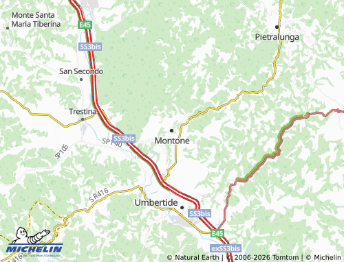 MICHELIN-Landkarte Montone - ViaMichelin
