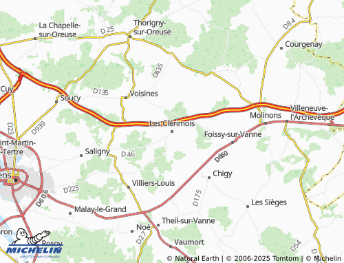 MICHELIN Les Clérimois map - ViaMichelin