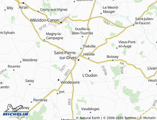 MICHELIN Saint-Pierre-sur-Dives map - ViaMichelin