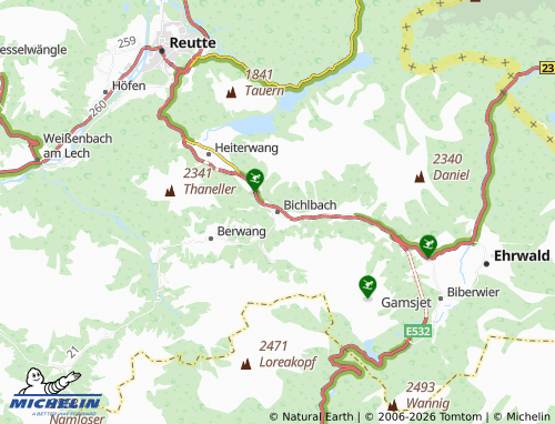 Mappa MICHELIN Bichlbach - ViaMichelin
