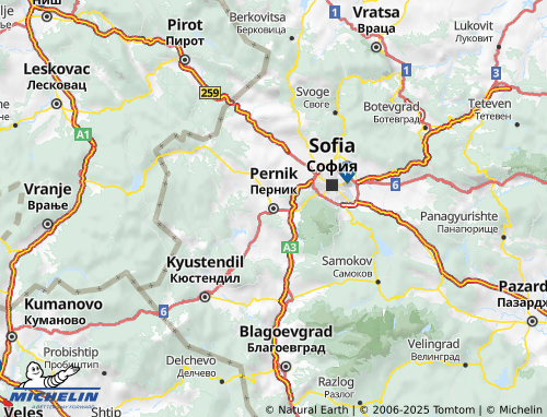 MICHELIN Pernik map - ViaMichelin