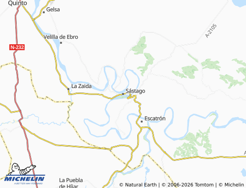 MICHELIN Sástago map - ViaMichelin