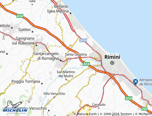MICHELIN-Landkarte Santa Giustina - ViaMichelin