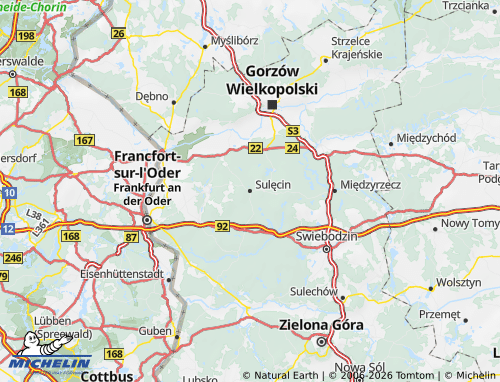 Carte MICHELIN Sulęciński - ViaMichelin