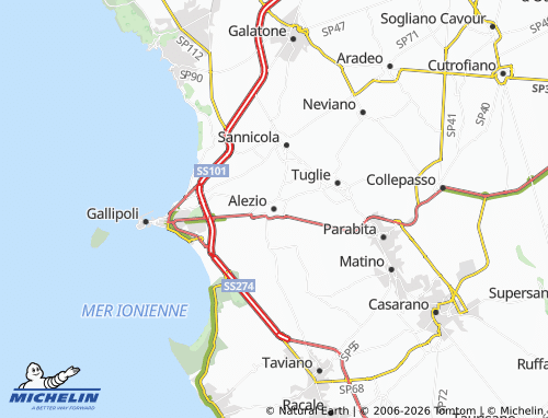 MICHELIN Alezio map - ViaMichelin