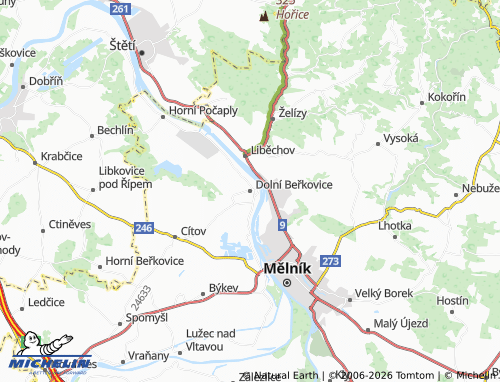 Mappa MICHELIN Dolní Beřkovice - ViaMichelin