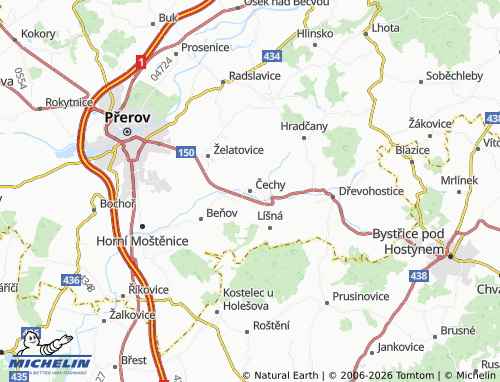 MICHELIN Čechy map - ViaMichelin