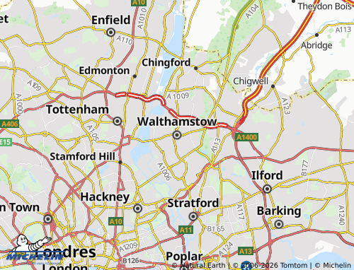 Mappa MICHELIN Walthamstow - ViaMichelin