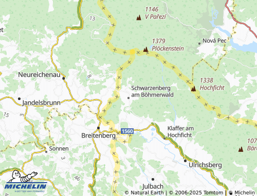 MICHELIN-Landkarte Schwarzenberg am Böhmerwald - ViaMichelin
