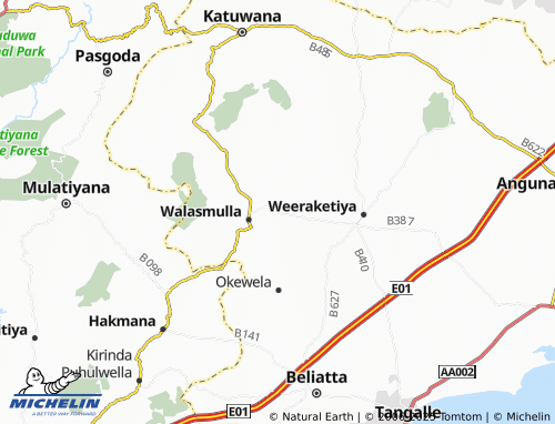 MICHELIN Galahitiya East map - ViaMichelin
