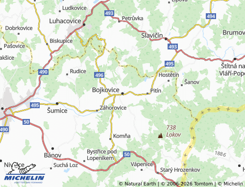 Mappa MICHELIN Bojkovice - ViaMichelin