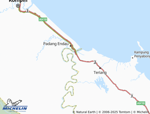 MICHELIN Kampung Sungai Padang map - ViaMichelin