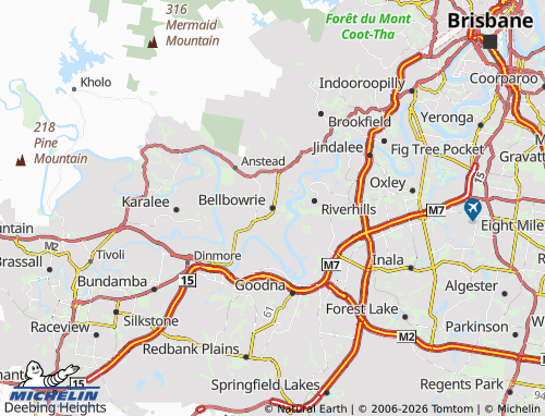 Mapa MICHELIN Bellbowrie - ViaMichelin