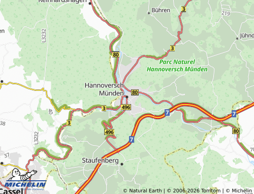 MICHELIN Hannoversch Münden map - ViaMichelin