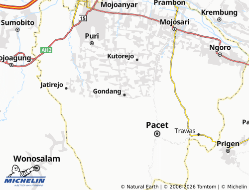 MICHELIN Gondang map - ViaMichelin